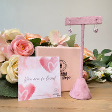 Load image into Gallery viewer, Pink Heart Earrings - ‘You Are So Loved’