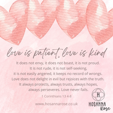Load image into Gallery viewer, Love Earrings - ‘Love is Patient, Love is Kind’
