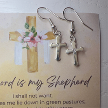 Load image into Gallery viewer, Cross Earrings - ‘The Lord is my Shepherd”