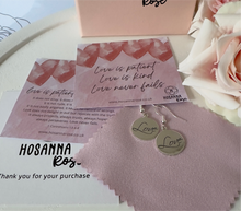 Load image into Gallery viewer, Love Earrings - ‘Love is Patient, Love is Kind’