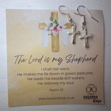 Load image into Gallery viewer, Cross Earrings - ‘The Lord is my Shepherd”