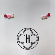Load image into Gallery viewer, Trio Hearts Earrings - ‘Live Laugh Love’