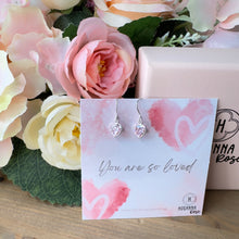 Load image into Gallery viewer, Pink Heart Earrings - ‘You Are So Loved’