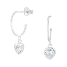 Load image into Gallery viewer, Sparkling Heart Hoops - ‘Sprinkle Your Sparkle’
