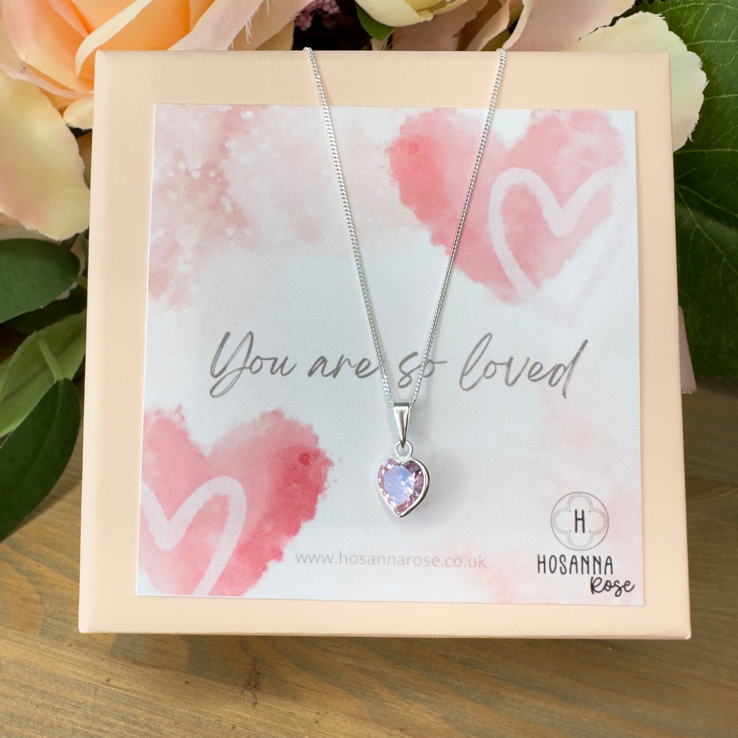 Pink Heart Necklace - ‘You Are So Loved’