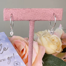 Load image into Gallery viewer, Sparkling Heart Hoops - ‘Sprinkle Your Sparkle’
