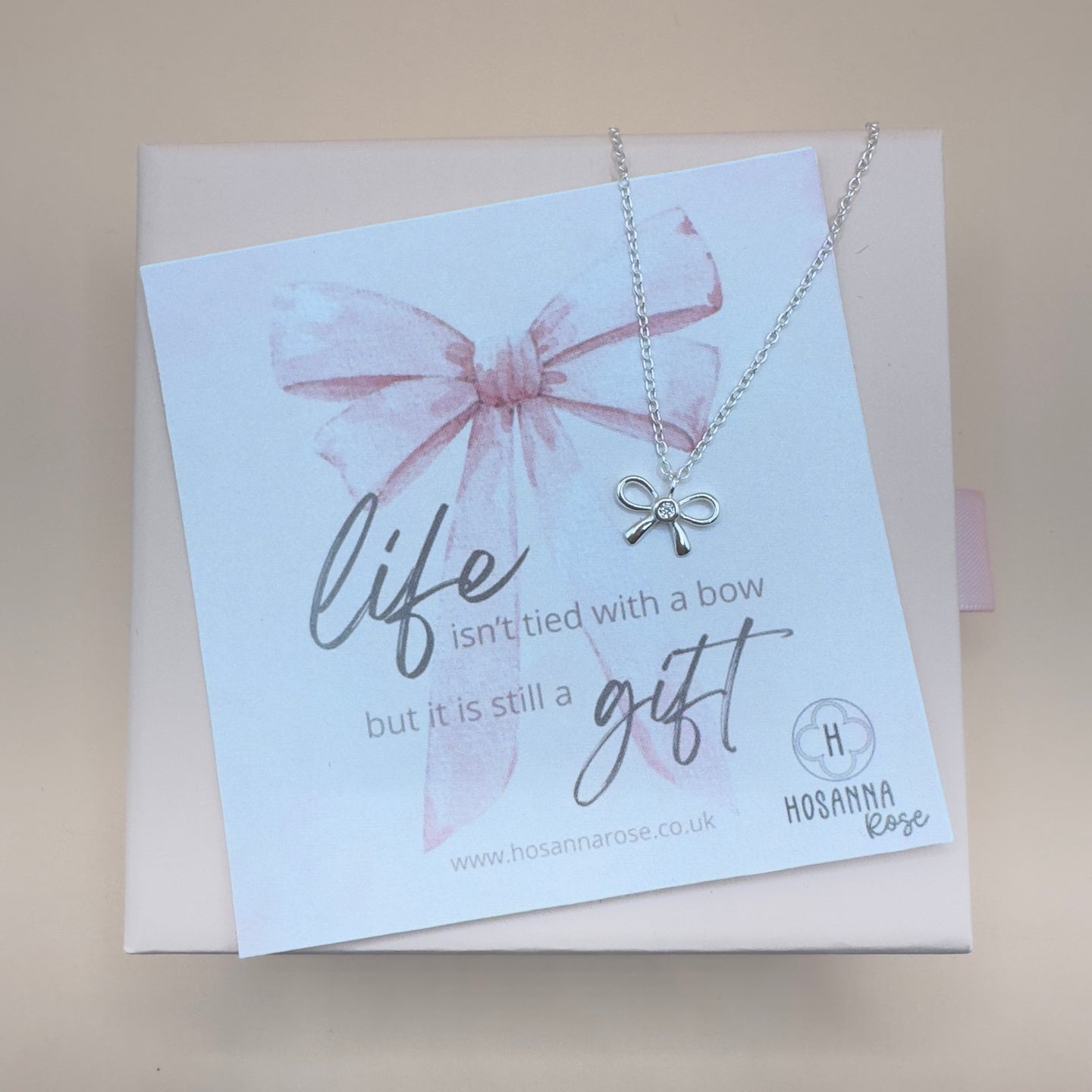 Bow Necklace - ‘Life Is A Gift’