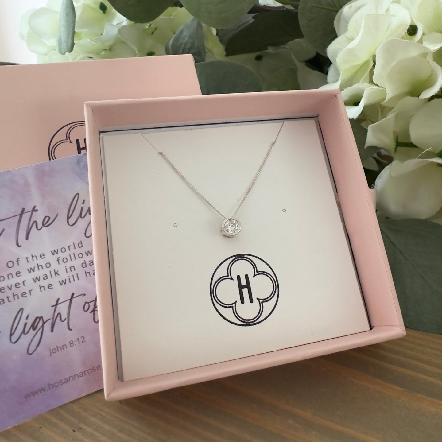 Floating Cubic Zirconia Necklace 'Light of the World'