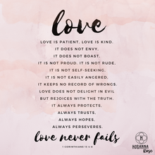 Load image into Gallery viewer, Rose Gold Frame &#39;Love is Patient, Love is Kind&#39;
